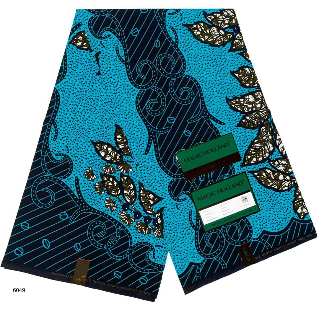 Blue Botanical Print Fabric