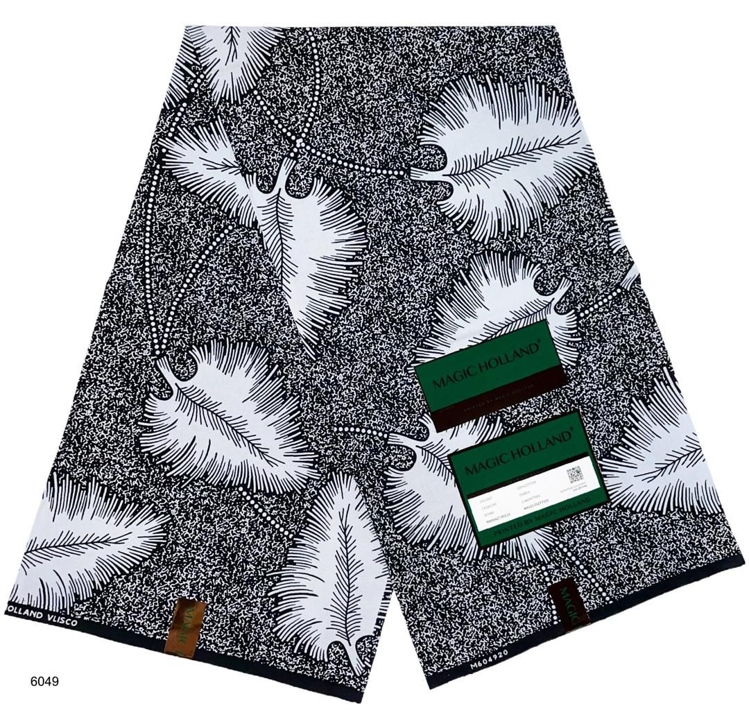 Monochrome Leaf Print Fabric