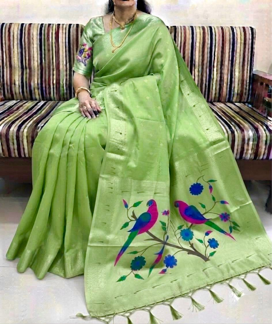 Green Woven Saree