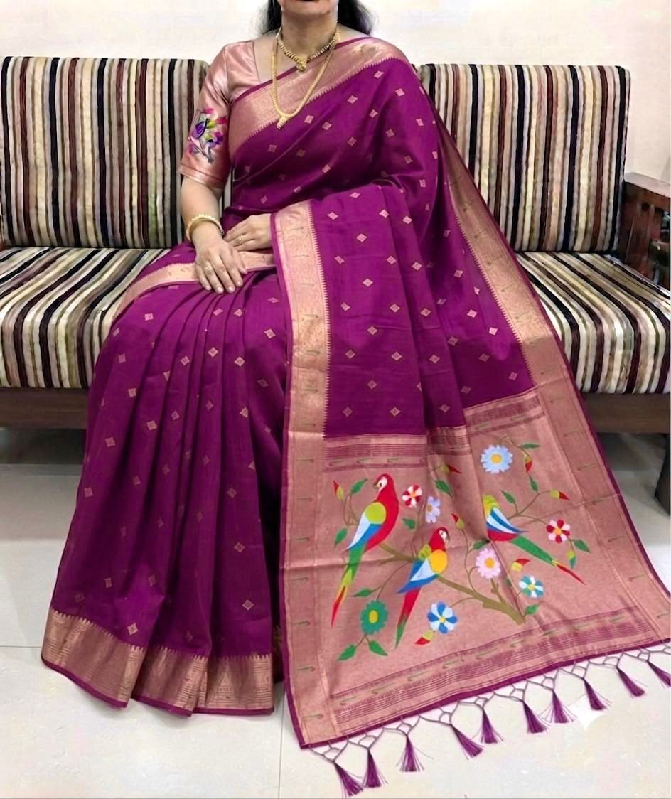 Magenta Woven Saree